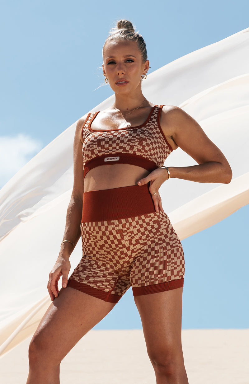 Mojave Seamless Sports Bra Burnt Clay Mirage