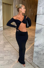 Revenge Long Sleeve Maxi Dress Black