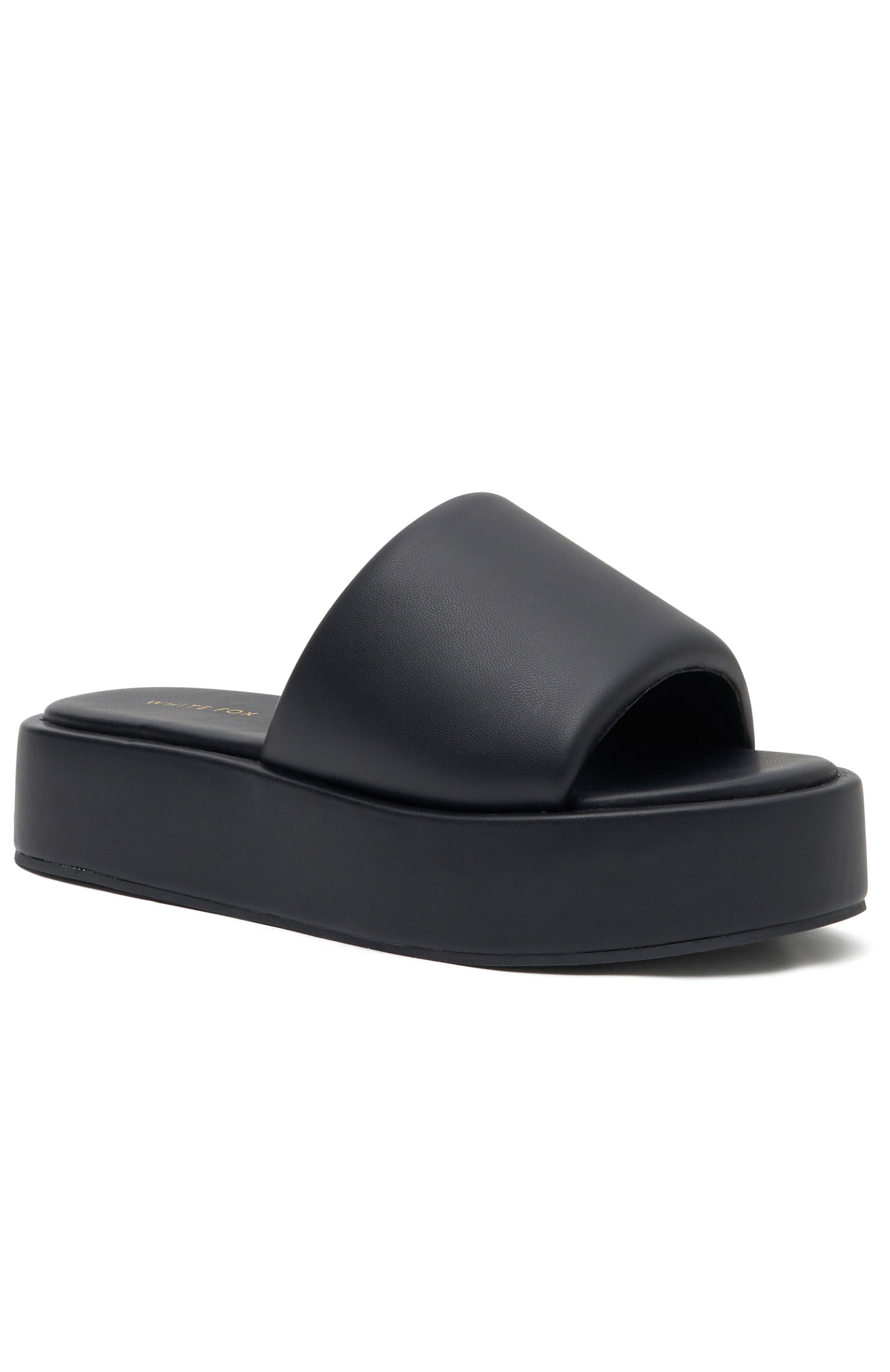 Matea Platform Slides Black | White Fox Boutique