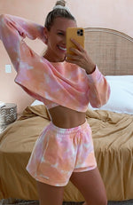 Cali Babe Cropped Sweater Pink Sunset