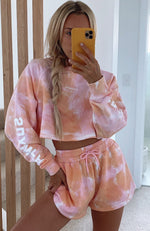 Cali Babe Cropped Sweater Pink Sunset