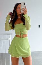 Keep You Close Mini Skirt Matcha
