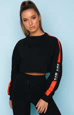 Cutaway Cropped Sweater Black