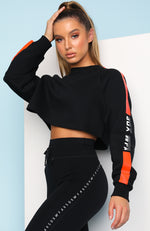 Cutaway Cropped Sweater Black